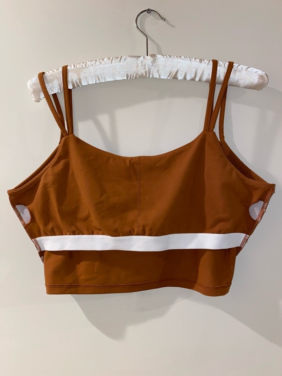 Halara Tan Double Straps Cropped Yoga Tank Top - Picture 3 of 7